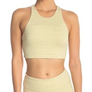 Outdoor Voices TechSweat Crop Top - Heathered Yellow - sz M